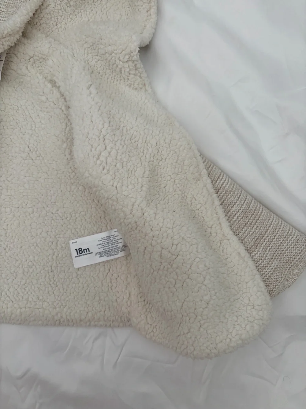 Carter's Cream Sherpa-Lined Knit Sweater